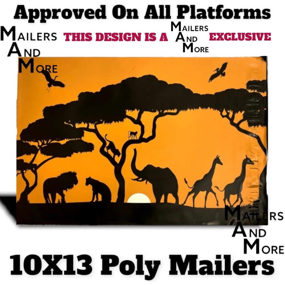25 10X13 Poly Mailers Safari, Elephant, Giraffe PRICE IS FIRM Fall - Picture 7 of 12